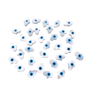 Cuentas de concha Mano de Fátima con ojo turco para creación de joyería artesanal DIY