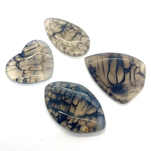 Natural dragon vein agate stone pendants in various geometric shapes for DIY jewelry making