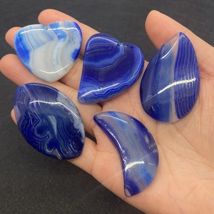 Set di 5 ciondoli in agata naturale a forma di cuore, luna e goccia per gioielli fai-da-te