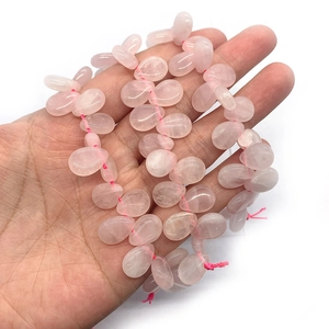 Polished natural rose quartz teardrop beads 10x14mm for DIY jewelry making