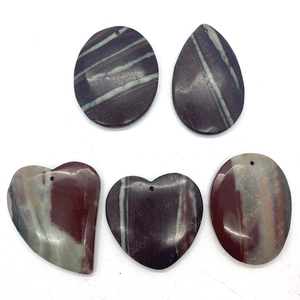 Natural Striped Agate Slices Pendant Multi Shapes Heart Water Drop Oval Polished Charms With Hole DIY Jewelry Making Pendants