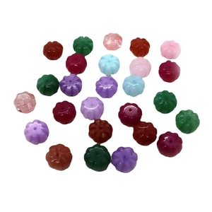 Perline colorate a forma di zucca 8x14mm con fori centrali per gioielli fai-da-te