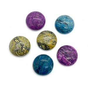 Cabochons ronds en agate naturelle de 19 mm polis pour la fabrication de bijoux DIY