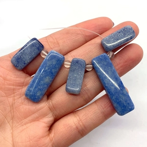 Rechteckige Lapislazuli Steinanhänger Set für DIY Halskette Schmuckherstellung Zubehör