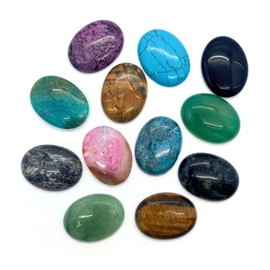 Cabochon ovali in pietra naturale 30x40mm lucidati con occhio di tigre e avventurina