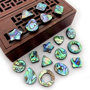 Iridescent Abalone Shell Beads Multiple Geometric Shapes Star Heart Round For DIY Jewelry Making Handmade Accessories