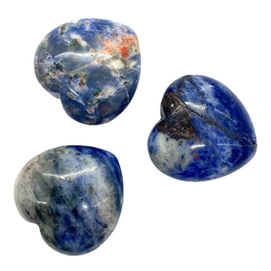 Polished heart shaped blue sodalite natural stone beads for DIY jewelry making