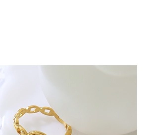 Macro shot of gold plated double-layered necklace with oval link chain design details