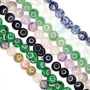 Natural Stone Flat Disc Beads For DIY Jewelry Making Polished Abacus Shape Loose Beads Agate Quartz Malachite Turquoise Beads Wholesale