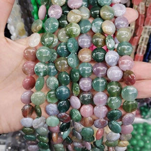 Polished natural grey agate and turquoise rondelle spacer beads for DIY jewelry making