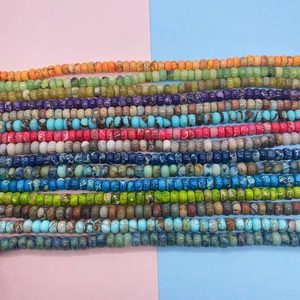 Cuentas redondas planas de piedra imperial en varios colores para joyería DIY