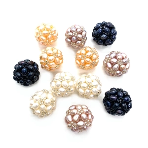 Handgefertigte Natürliche Süßwasserperle Gewebte Kugel 18mm Runde Perle Anhänger Für DIY Schmuckherstellung Hochzeit Party Geschenk