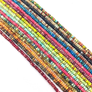 Colorful 3x4mm imperial stone beads in various vibrant shades for DIY jewelry making