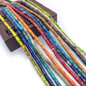 Natural Stone Imperial Jasper Beads Cylinder Column Tube Shape Loose Beads For DIY Jewelry Making Necklace Bracelets