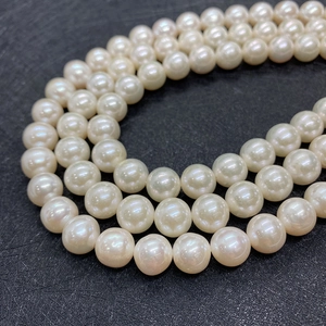 Natural AAA freshwater pearl strand 8-12mm creamy white beads for DIY jewelry making