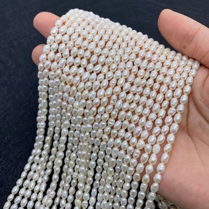 Perles d'eau douce blanches naturelles de qualité AA pour la création de colliers DIY