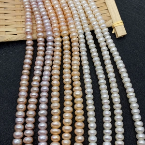 Natural AA Grade Freshwater Pearl Beads Flat Round Abacus Shape Loose Beads For DIY Jewelry Making Necklaces Bracelets Pink White Purple Accessories