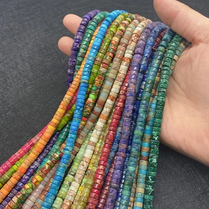 Perle distanziatrici colorate in pietra naturale per la creazione di gioielli fai da te