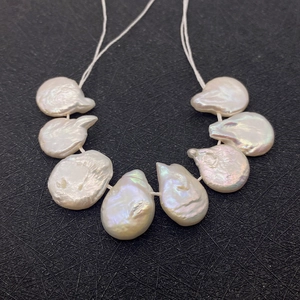 Perlas barrocas naturales de agua dulce blancas con forma de gota para joyería artesanal