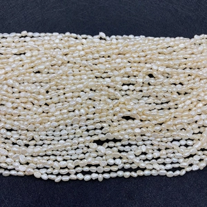 Strands of natural freshwater baroque pearls in creamy white for DIY jewelry making