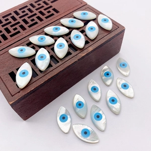 Cuentas de concha natural de ojo turco en forma de marquesa para joyería artesanal