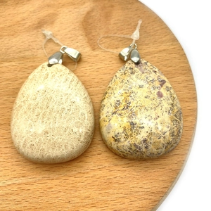 Pendentifs en pierre naturelle de forme irrégulière avec fermoir argenté pour bijoux