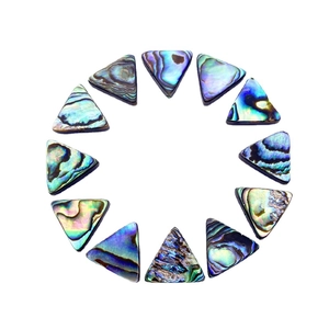 12 Stück natürliche Abalone-Muschel-Dreiecksperlen mit irisierendem Glanz für DIY-Schmuck