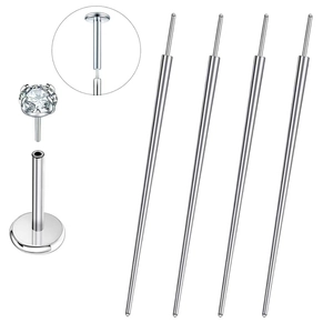 Kit d'aiguilles de guidage en acier 316 avec piercing labret et zircon cubique