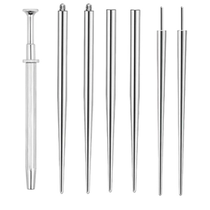 Kit de 7 outils de perçage corporel en acier inoxydable avec tiges d'insertion et pince