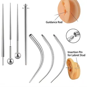 316 stainless steel insertion rods and threading tools set for piercing jewelry