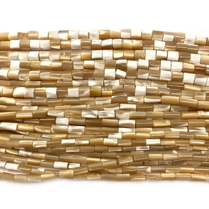 Perles en coquillage naturel 4x8mm cylindriques pour la création de bijoux DIY