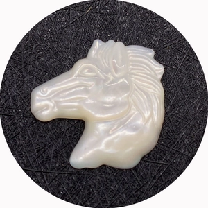 Natural white mother of pearl shell horse head pendant for DIY jewelry making