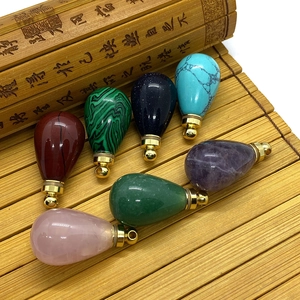 19x37mm natural stone teardrop pendants in various colors for DIY jewelry making