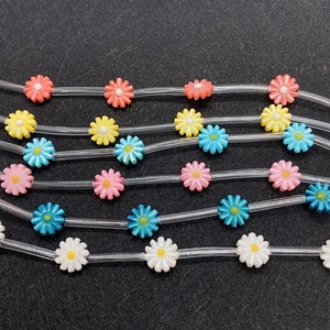 Perles marguerites en nacre naturelle multicolore pour la création de bijoux DIY