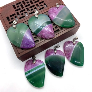 Colgante de Gota de Agua de Piedra de Ágata Natural Degradado Verde Púrpura Dije de Piedra Semipreciosa con Enganche para Fabricación de Joyas