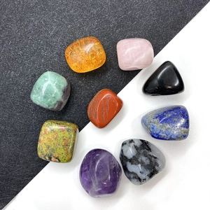 Ensemble de cristaux naturels améthyste et oeil de tigre 19-34mm perles polies irrégulières