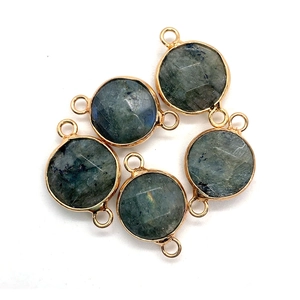 Σύνδεσμοι από φυσική πέτρα με χρυσή άκρη για κατασκευή χειροποίητων κοσμημάτων DIY