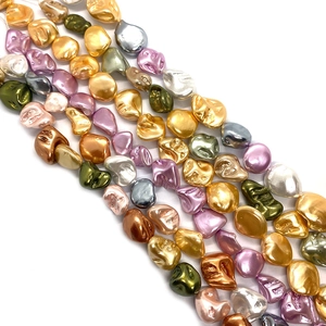 Baroque Irregular Teeth Shape Glass Beads Imitation Shell Paint Baked Loose Beads For DIY Jewelry Making Necklace Accessories