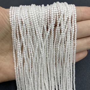 Stränge aus 2-3mm facettierten weißen Katzenaugen-Edelsteinperlen für DIY-Schmuck