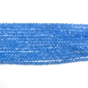 Stränge aus 2-3mm facettierten blauen Katzenaugensteinen für DIY-Schmuckherstellung