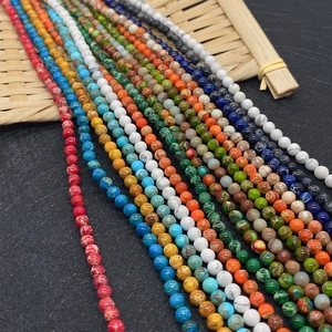 Colorful 6mm-8mm natural stone beads with marble texture for DIY jewelry making