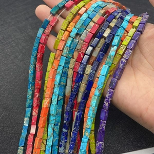 Gekleurde rechthoekige natuursteen kralen voor het maken van DIY kettingen en sieraden