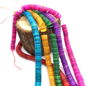 Bunte 1x7mm gefärbte Muschelperlen in Scheibenform für DIY-Schmuckherstellung und Zubehör