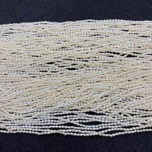 Brins de perles d'eau douce naturelles AA blanches en forme de riz pour bijoux DIY