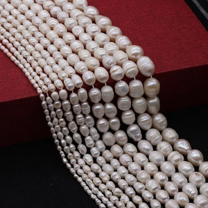 Perles d'eau douce naturelles en forme de riz pour création de bijoux de 3mm à 10mm