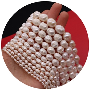 Natural baroque rice pearls strand in various sizes from 3mm to 12mm for jewelry making