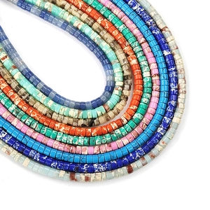 Natural emperor stone cylinder beads 2x4mm multi-color strand for DIY jewelry making