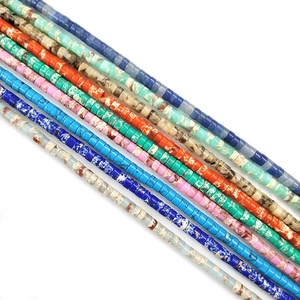 Multi-color 2x4mm natural stone cylinder beads for DIY jewelry bracelet making
