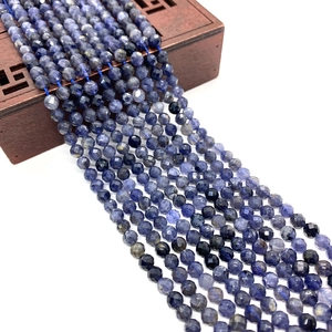 Natural Stone Faceted Iolite Loose Beads Round Semi Precious Gemstone Beads For DIY Jewelry Making Bracelet Necklace Accessory