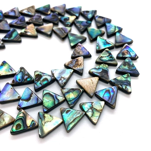 Natural triangular abalone shell beads with iridescent luster for DIY jewelry making